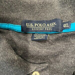 US Polo Assn Ralph Lauren Vintage Logo T-Shirt Gray With Blue Logo Men's Size 4X